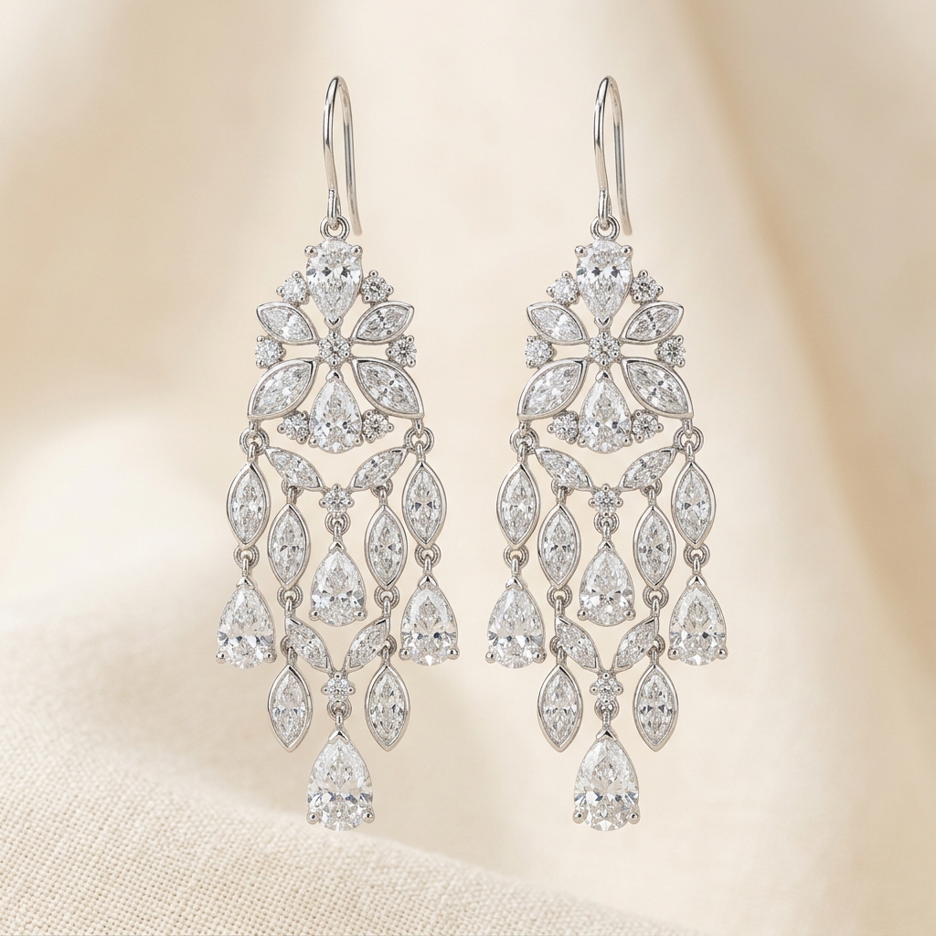 Diamond Chandelier Drop Earrings